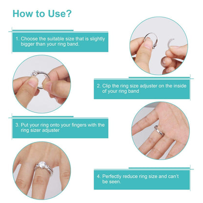 Invisible Ring Size Adjuster for Loose Rings Ring Adjuster Fit Any Rings, Assorted Sizes of Ring Sizer