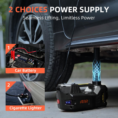 FEANISIFEI Electric Car Jack 5 Ton 12V Floor Jack with Inflator Pump Portable Hydraulic Jack Vehicle Lift for Car SUV Sedan MPV Tire Change with Led Light