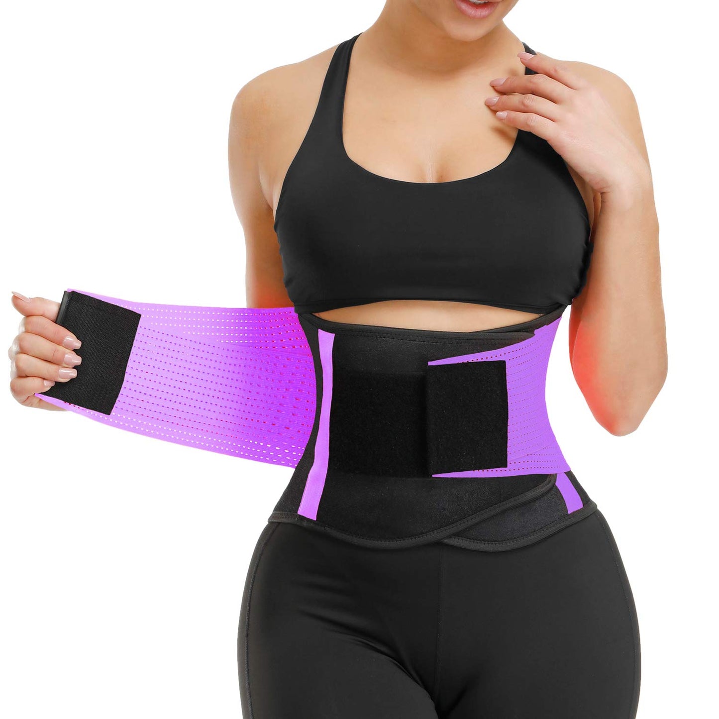 VENUZOR Waist Trainer Belt for Women - Waist Cincher Trimmer - Slimming Body Shaper Belt - Sport Girdle Belt (UP Graded)(Purple,L)