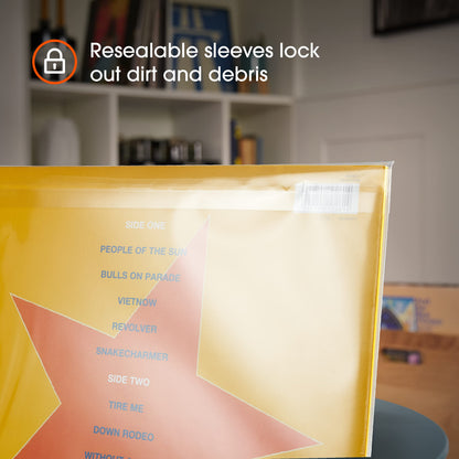 50x 12 Inch Single LP Resealable Clear Outer Vinyl Record Sleeves | Clarity Blake Covers Fit Single 12” Albums & LPs