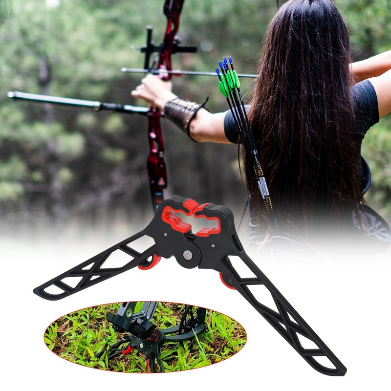 Folding Bow Stabilizer Stand with Removable Bipod for Bowhunting Accessories