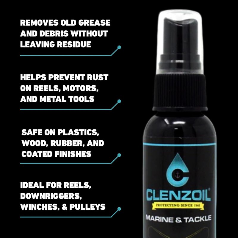 Clenzoil Marine & Tackle Fishing Gear Oil Lubricant - 2 oz Pump Sprayer for Reels, Motors & Downriggers
