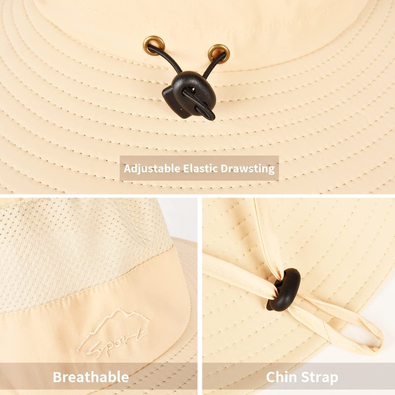 Sun Hats for Men Women Fishing Hat UPF 50+ Breathable Wide Brim Summer UV Protection Hat with Face Cover & Neck Flap