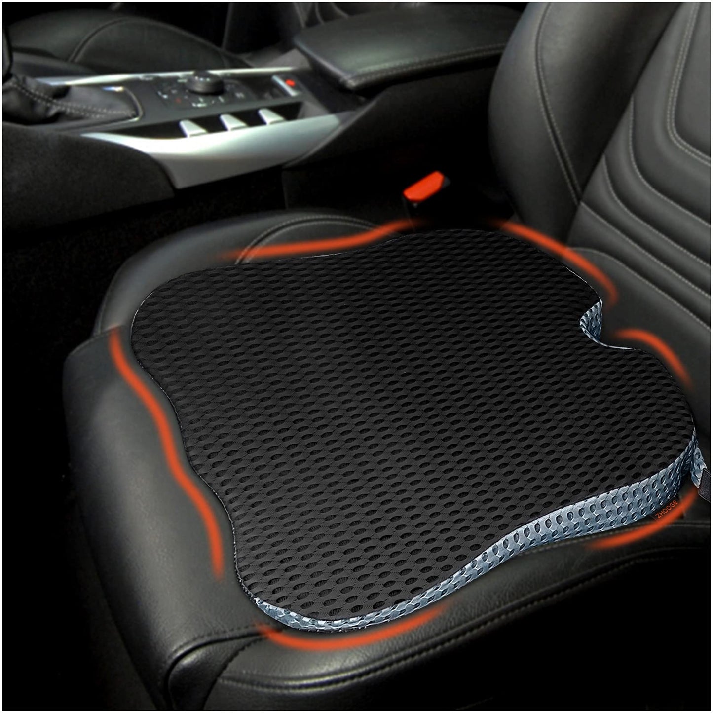 ZHOOGE Car Seat Cushion Pillow, Memory Foam Driver Seat Cushion Car Seat Pad, Wedge Seat Cushion for Office Chairs, Kitchen Chairs, Recliner (Black)