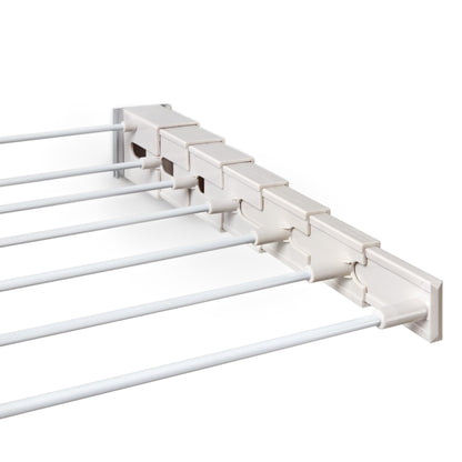 Rayen 0027.01 Wall Mounted Telescopic Clothesline, Painted Steel,ABS, White, 80 x 37 cm