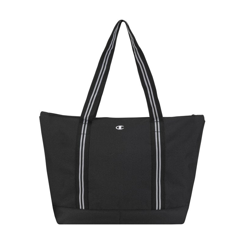 Champion Varsity Tote Bag with Zip Closure and Interior Mesh Pockets for Work, Travel, Daily Use