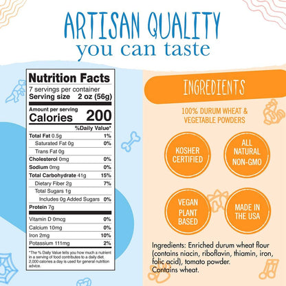 Pastabilities Fun Shaped Pasta for Kids - Halloween - Pumpkin Spider and Ghost Holiday Theme, Non-GMO Natural Wheat and Vegetable Pasta, All-Natural, Kosher Certified, Made in the USA, (2 Pack, 14 Oz)