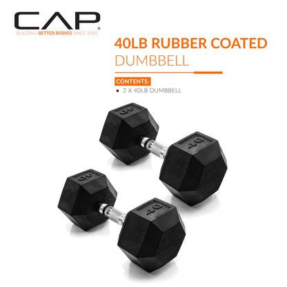 CAP Barbell Coated Dumbbell Weight | Multiple Options Pairs & Sets