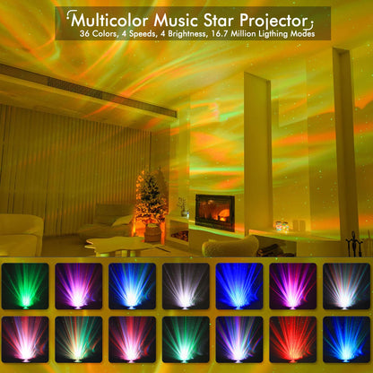 YunLone Aurora Projector Galaxy Star Light for Bedroom Night with Bluetooth Speaker, White Noise, APP/Remote/Voice Control, DIY Room Décor Party Kids Adults