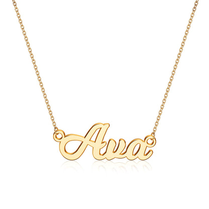 Ursteel Ava Necklace, Custom Name Necklace Personalized 14K Gold Plated Necklace with Name Personalized Name Ava Custom Necklace for Women