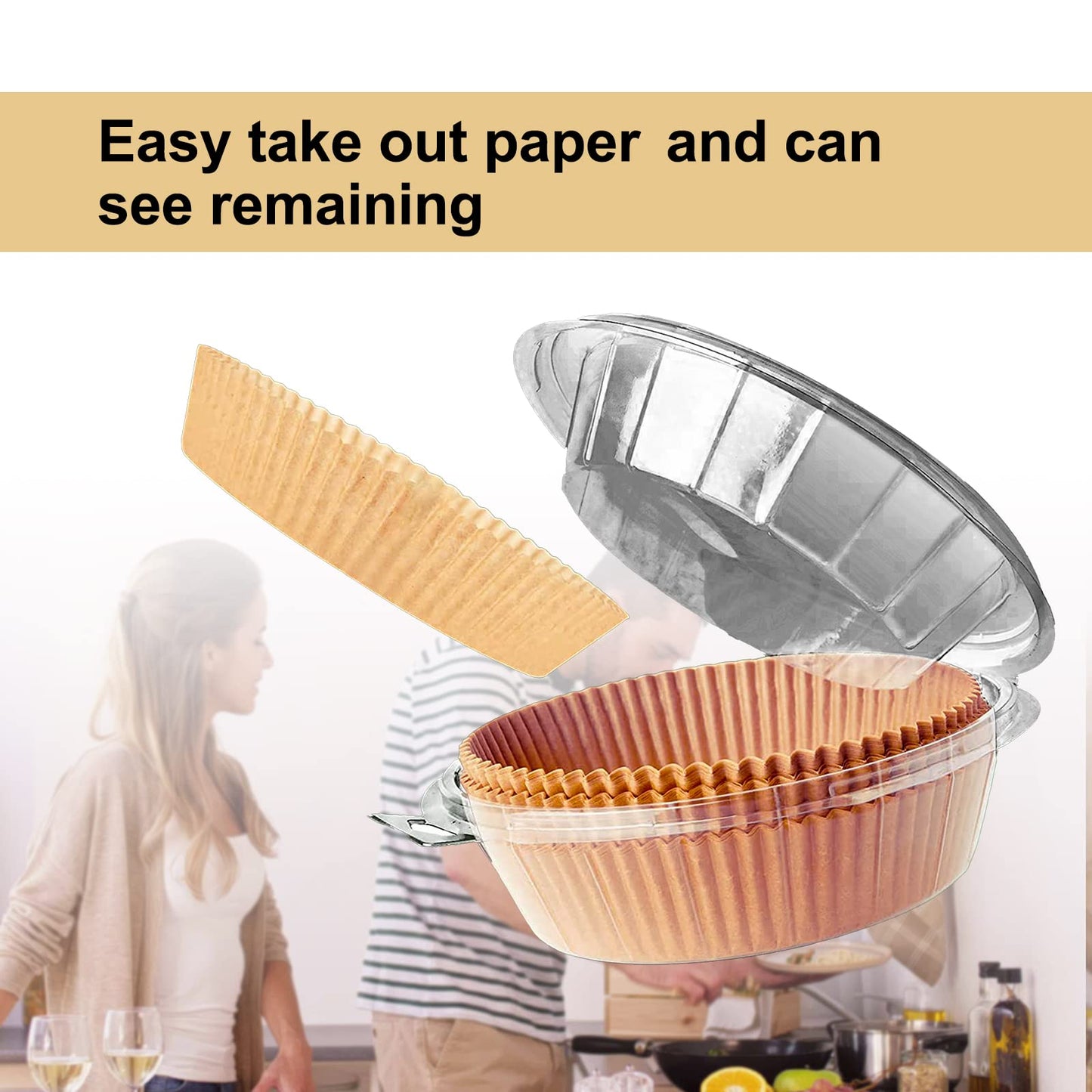 Air Fryer Liners Disposable 9 Inch, 9 inch Air Fryer Liners 125 Pcs Large Square Air Fryer Paper Liners for 5QT 6qt 8QT Air Fryer, Non-stick Parchment Paper for Frying, Baking
