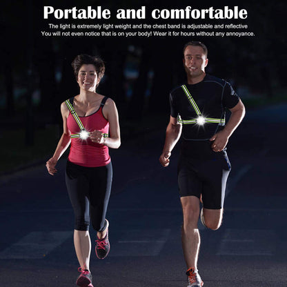 ICOCOPRO Running Light with Reflectors, 90° Adjustable LED Chest Light, Waterproof, USB Rechargeable, 500 Lumens, Running Lamp with Red Light for Running, Jogging, Fishing, Camping