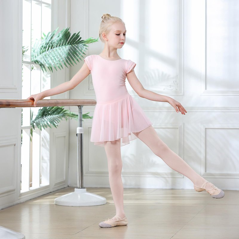 DIPUG Ballet Tights for Girls Dance Tights Toddler Thick Soft Footed Kids Pink Stockings Size 5t 6 7 8, 1 Pack