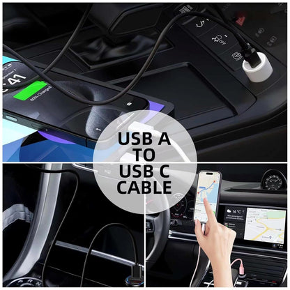 Carplay Cable Cord Compatible with iPhone 16 17 USB A to USB C Cable for 17 Air/17 16 15 Pro Max ，Plus, Pro 12.9/11, 10th Gen, Air 5th/ 4th,Mini 6th Charger Car Charging Cable White