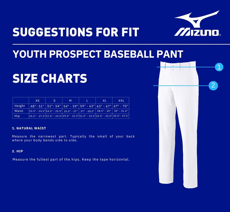 Mizuno boys Youth Baseball Pants, White, X-Small US