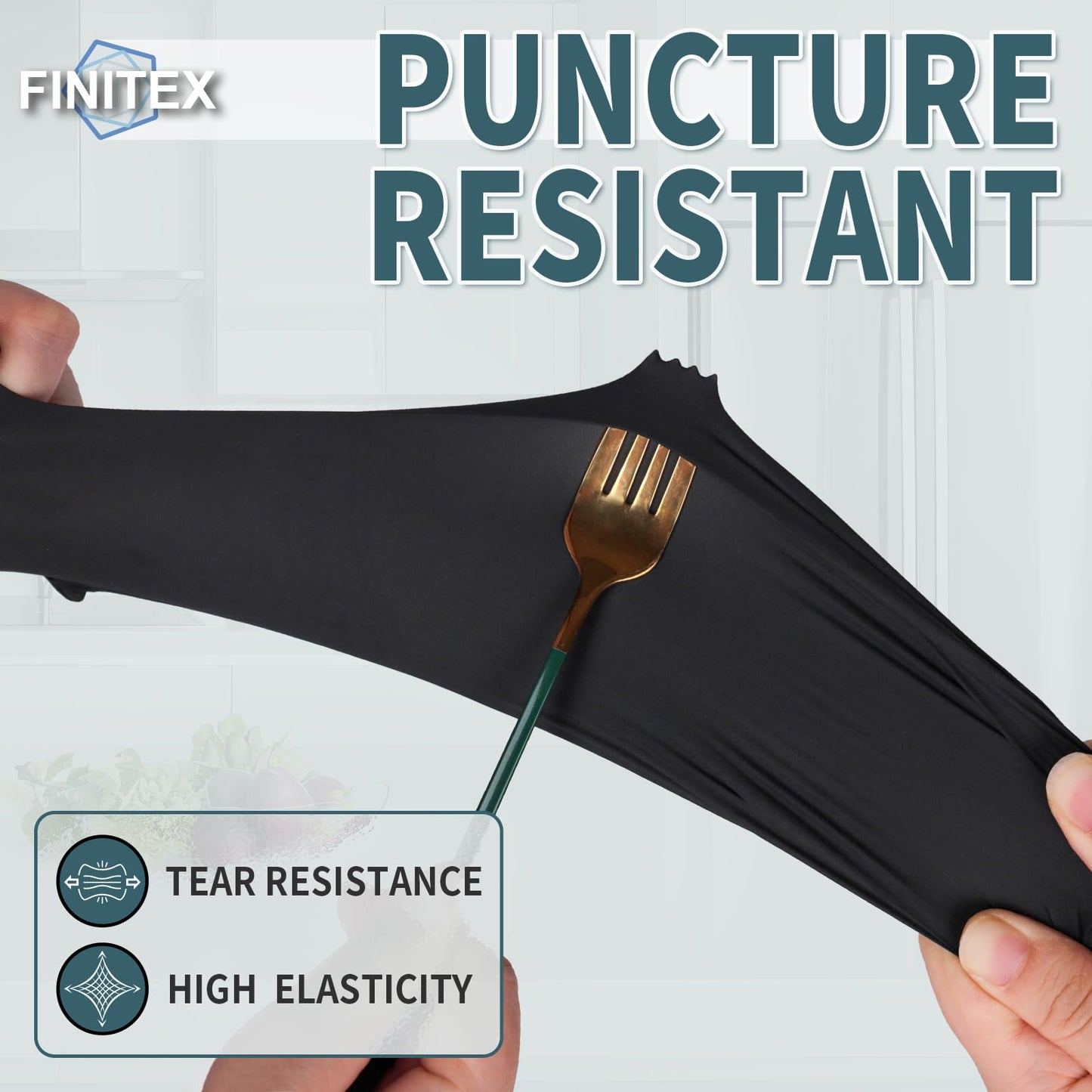 FINITEX - Black Nitrile Disposable Gloves, 5mil, Powder-free, Medical Exam Gloves Latex-Free 100 PCS For Cleaning Food (Large)