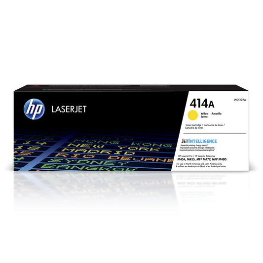HP 414A Yellow Toner Cartridge | Works with HP Color LaserJet Enterprise M455dn, MFP M480f; HP Color LaserJet Pro M454 Series, MFP M479 Series | W2022A
