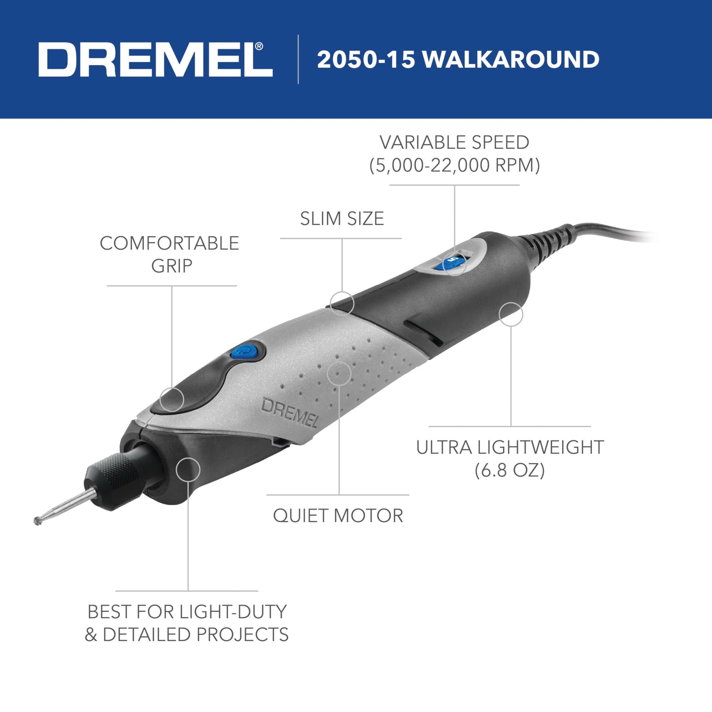 Dremel 2050-15 Stylo+ Versatile Craft Rotary Tool, Wood Carving Detail Tool, Perfect for Pumpkin Carving, Glass Etching, Leather Burnishing, Jewelry Making, and Polishing