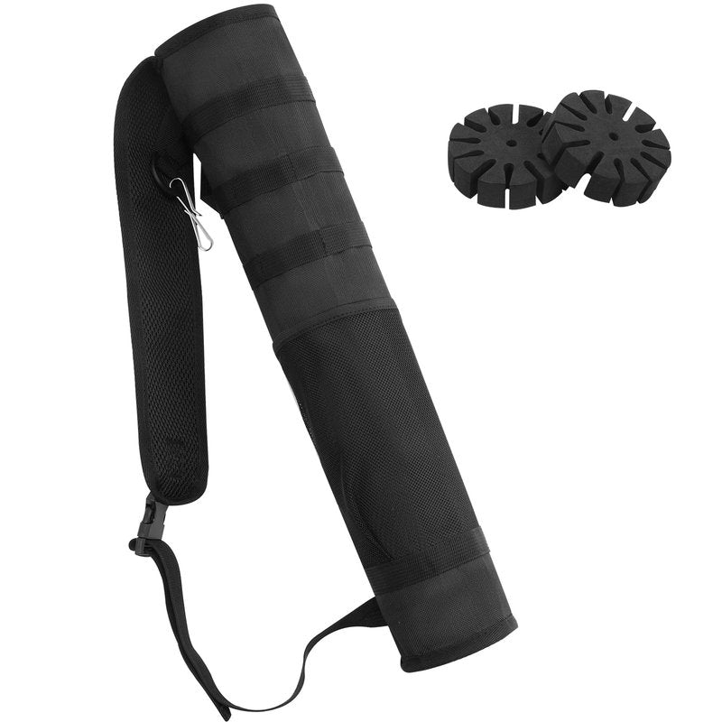 karamagic Archery Lightweight Back Arrow Quiver Dual Use Foldable Compact Hip Arrows Bag with Molle System and Pocket,2pcs Round Arrow Holders