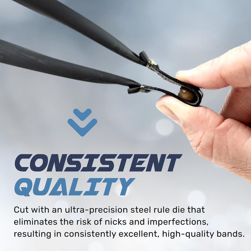SimpleShot 5pcs Slingshot Bands Powerful Professional Elastic Rubber Catapult Shooting Flat Bands (7/16" Standard)