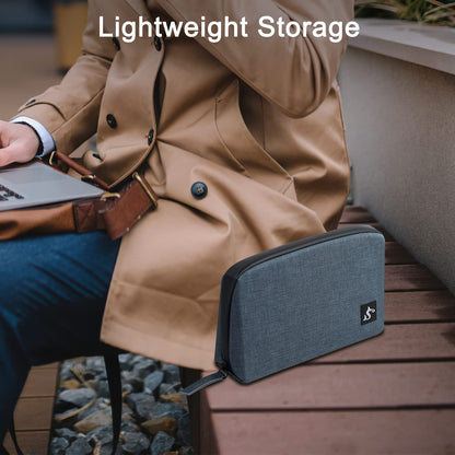 Electronic Organizer Travel Case – Waterproof Cable Bag for Cord, Charger, Hard Disk, Power Bank – Small Tech Storage for Travel, Backpack, Business Trip, Airplane (Blue)