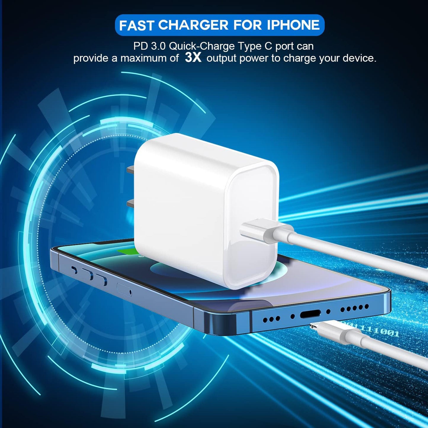 Fast Charger iPhone,i Phone Charge Cable,3Pack iPhone Charger Fast Charging 6Foot Phone Charging USB C Charge Adapter 6FT Type C to Lightning Cable for iPhone 14 Pro Max/14 Plus/13/12 Mini/11/10/XS/SE