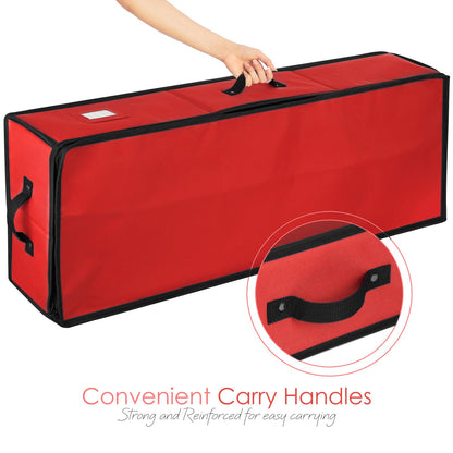 Hearth & Harbor Wrapping Paper Storage Container - Christmas Storage Bag with Interior Pockets - Gift Wrap Organizer Fits Up to 22 Rolls of 40" - Tear Proof, Red