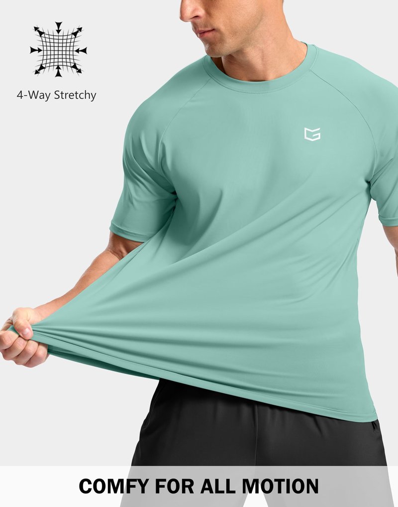 G Gradual Men's Athletic Workout T-Shirts Moisture Wicking Cooling Running Shirts Short Sleeve Performance Tee for Gym Tennis(Jasmine Green,3XL)