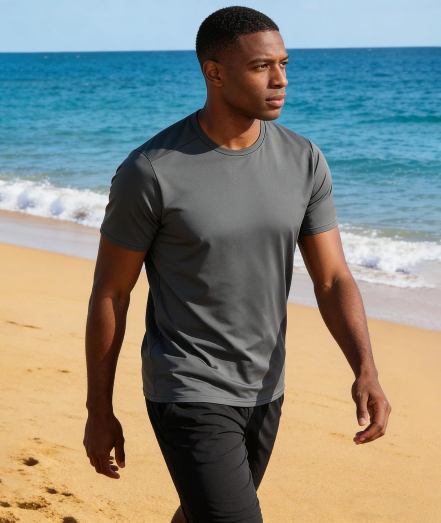 T Shirts for Man Swim Shirt UV UPF 50+ Sun Protection Short Sleeve Workout T-Shirts Moisture Wicking Swim Running Athletic Rash Guard Tee Shirt 7 Pack
