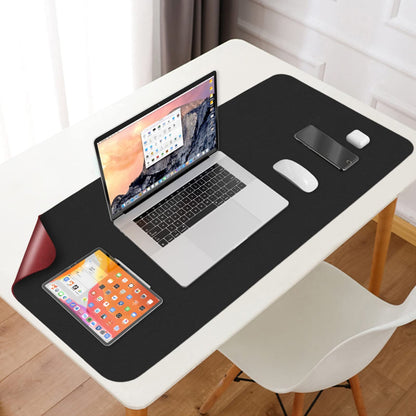 Hsurbtra Desk Pad, 31.5" x 15.7" Dual Side PU Leather Desk Mat, Waterproof Non-Slip Desktop Blotter Protector, Large Mouse Pad for Laptop Keyboard Office Home, Black and Red