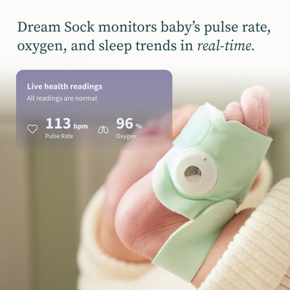 Owlet Dream Sock® - Smart Baby Monitor - Track Live Pulse (Heart) Rate, Oxygen in Infants - Dusty Rose