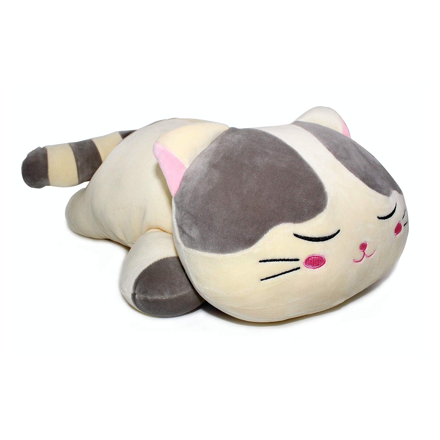 Vintoys Sleeping Cat Hugging Pillow Stuffed Animals Plush Soft Toy Grey 23.5"