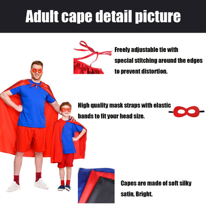 Adult Superhero Capes and Masks - Halloween Vampire Cape Superhero Party Capes Superhero Costume(Black)