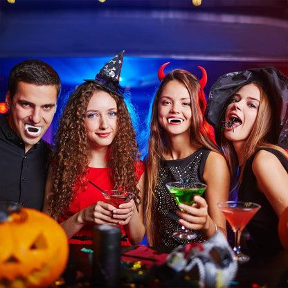 Boao 15 Pcs Halloween Vampire Teeth Bulk Plastic Vampire Fangs Bright Color Fake Teeth Cosplay Costume Accessories for Boys and Girls Halloween Party Favors Supplies