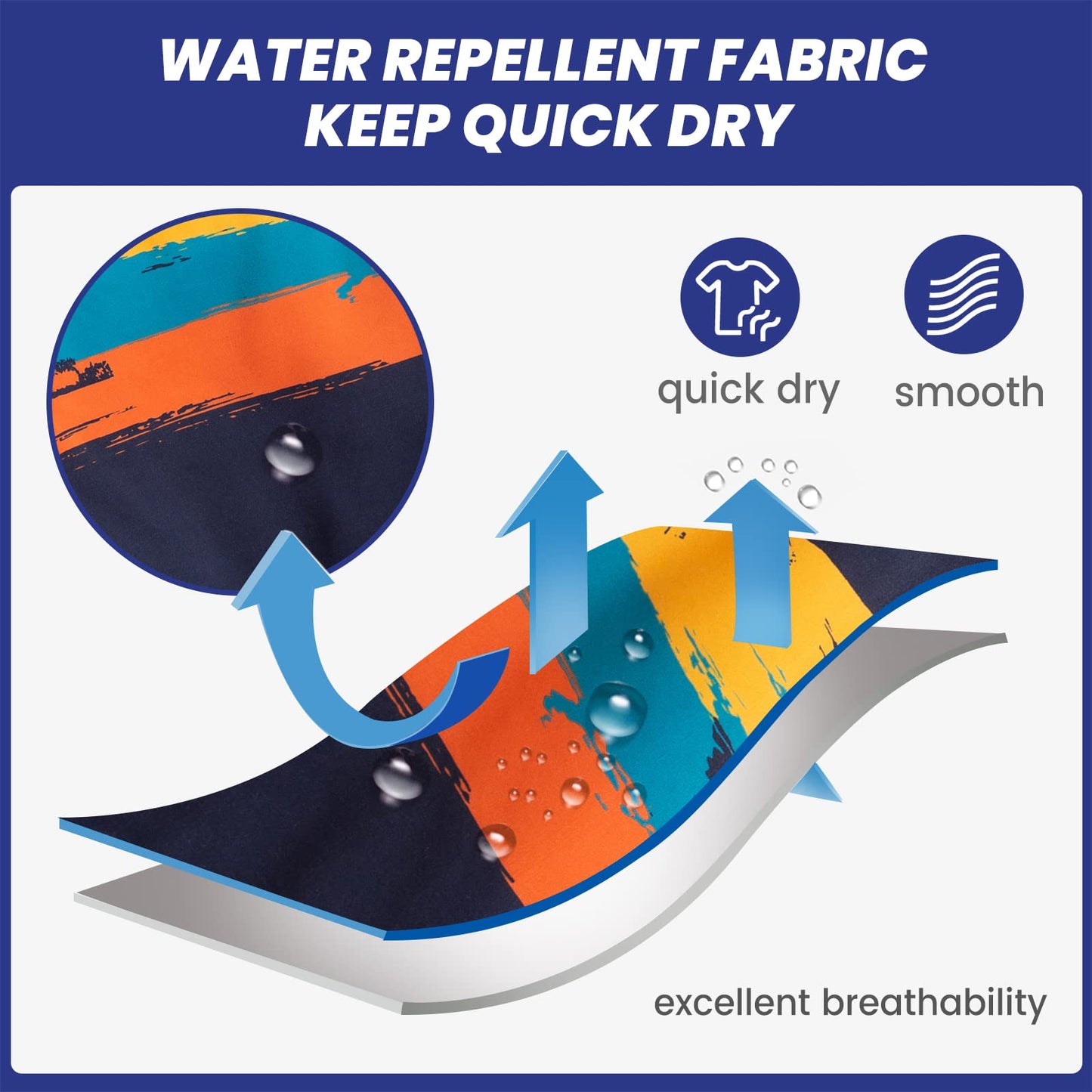 maamgic Mens Swim Trunks Quick Dry Swim Shorts with Mesh Lining Funny Swimwear Bathing Suits 7inch Leaves White Small