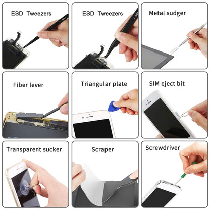 Kaisi Professional Electronics Opening Pry Tool Repair Kit with Metal Spudger Non-Abrasive Nylon Spudgers and Anti-Static Tweezers for Cellphone iPhone Laptops Tablets and More, 20 Piece