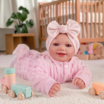 BABESIDE Reborn Baby Dolls Sunny - 17Inch Cute Soft Vinyl Realistic Baby Doll Poseable Smiling Real Life Baby Dolls with Complete Accessories for 3+ Years Old Gifts