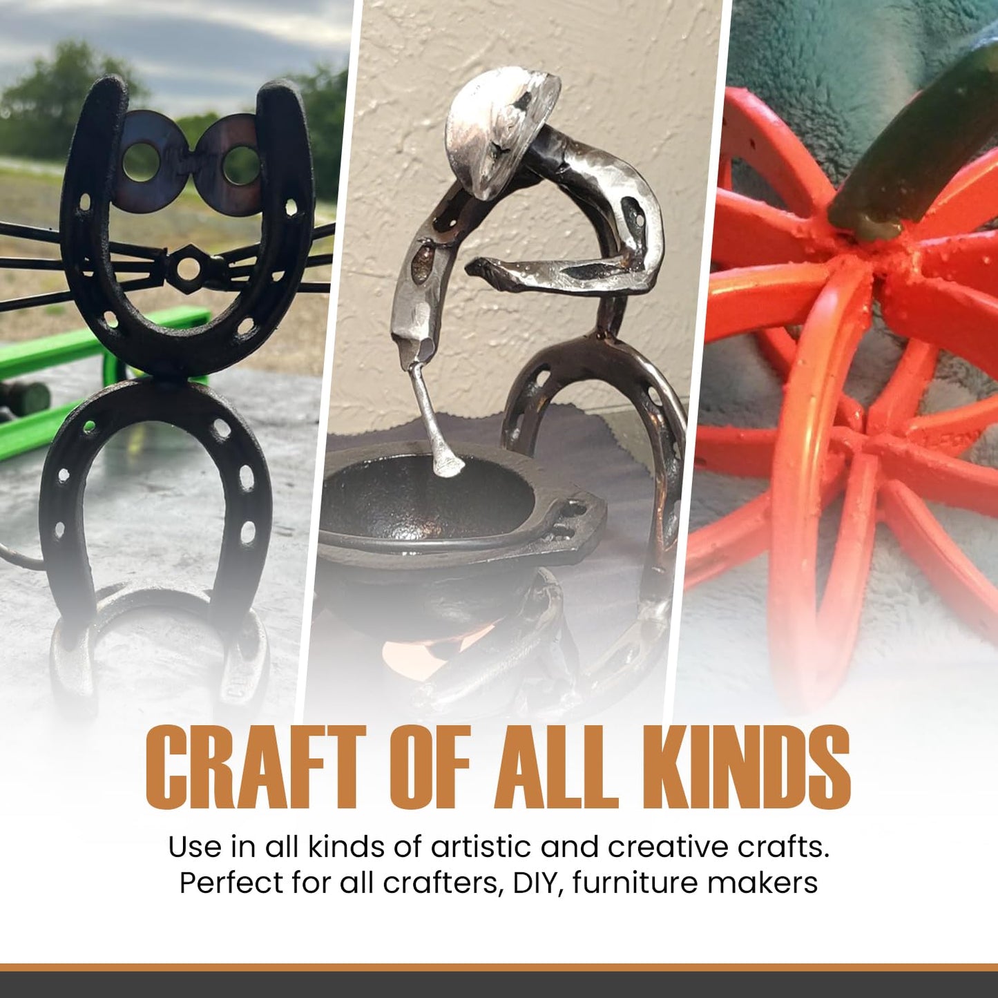 Carvers Olde Iron 3.5" Cast Iron Metal Horseshoe Set - Easy to Weld (20 Pieces)