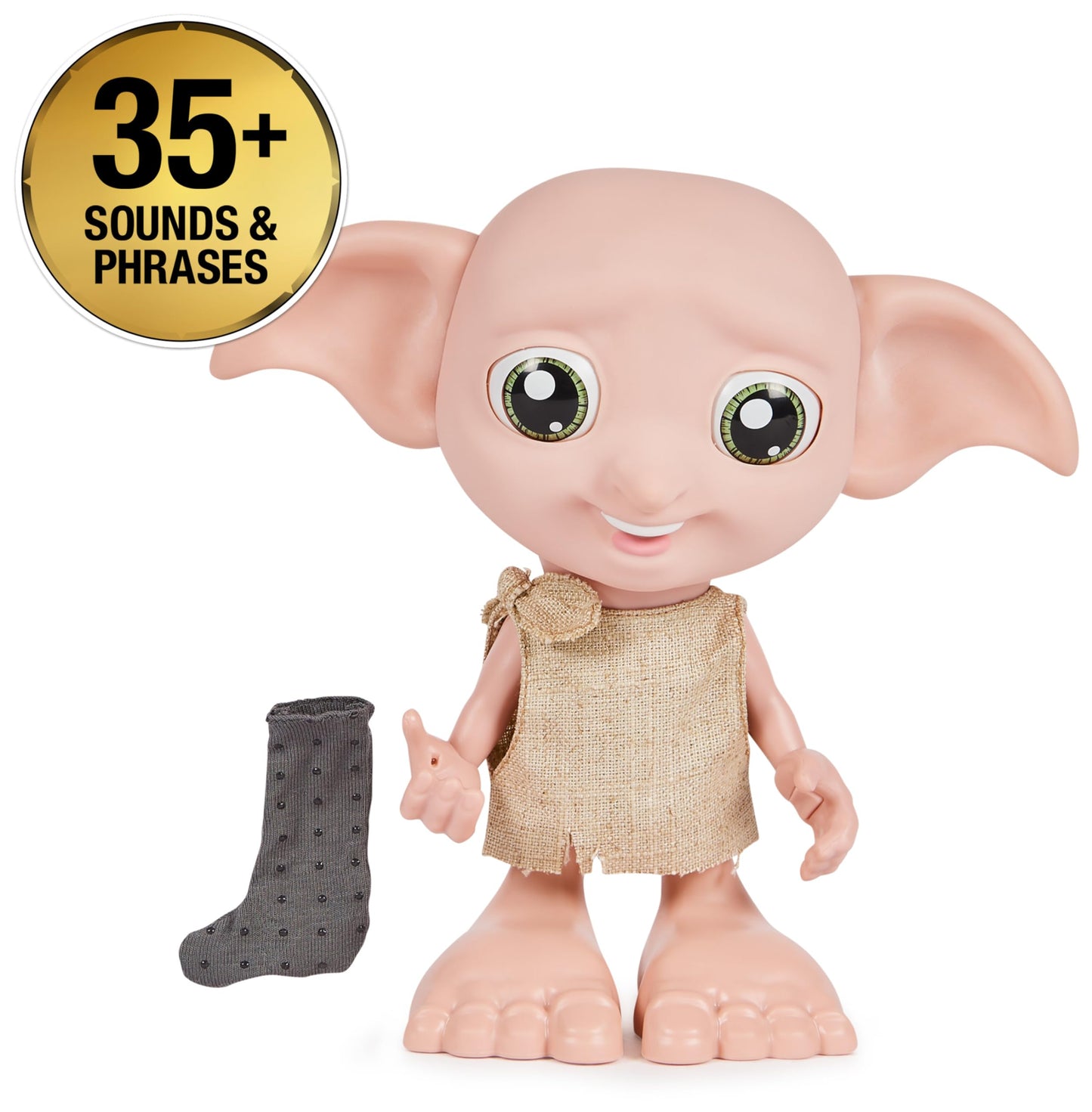 Wizarding World Harry Potter, Interactive Magical Dobby Elf Doll with Sock, over 30 Sounds and Phrases, 21.6cm, Kids’ Toys for Ages 6 and up