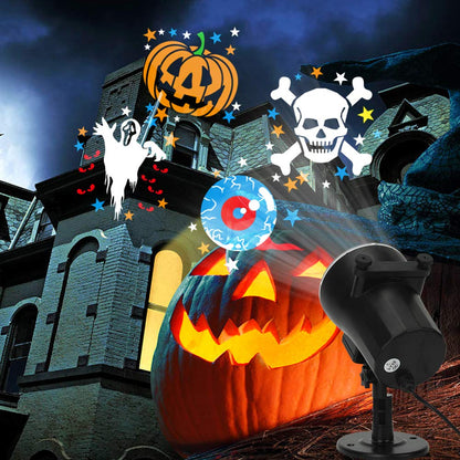 Christmas Halloween Lights Projector,Waterproof IP65 Indoor Motion Remote Control 10W LED Projector, 16 Slides Holiday Light Party Outdoor Garden House Apartment Kids Room Night Light