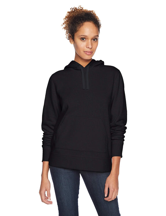 Amazon Essentials Women's Regular-Fit Fleece Pullover Hoodie (Available in Plus Size), Black, Large