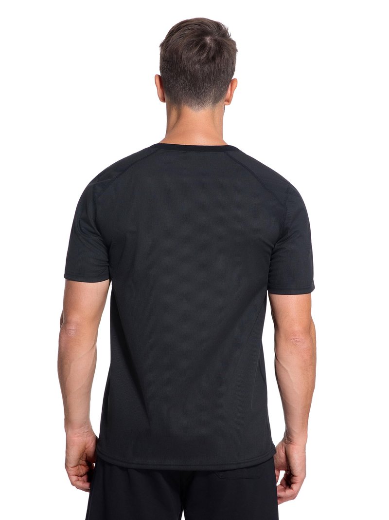 Men's Ribbed Sauna Shirt Short Sleeve Compression Waist Trainer Sweat Top Sauna Suit for Men Workout