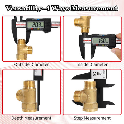 Digital Caliper, Esydon Upgraded Calipers 6 inch, Measuring Tool, Electronic Ruler, with Large LCD Screen, Auto-Off Feature, Inch and Millimeter Conversion, Plastic Case, Perfect for Household, DIY