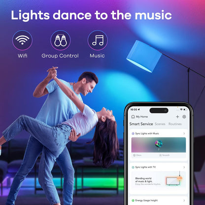 Linkind Matter Smart RGBTW Bulb, E27 Smart Bulb, Smart LED Light Bulbs Screw, 9W, 806lm, Smart Led Bulb with Music Sync,Works with Apple Home/Siri/Google Home/Alexa/SmartThings, 2 Pack