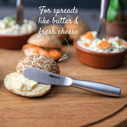 Boska Mini Spreading Knife Set - Butter knife Copenhagen Stainless Steel Multi-purpose Spreading Knives - Used for Cheese, Butter, Jam, Pastry, and Other Kitchen Daily Spreader Knife - 3 Pieces