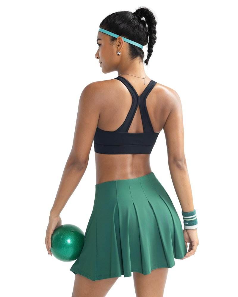 RUNNING GIRL Sports Bras for Women High Support,High Impact V Neck Molded Cup Black Sports Bra Running Workout Bra with Sewn in Pads(WX3160_Black_XL)