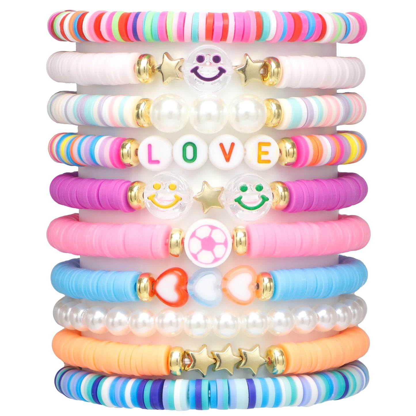 CHENSILAIYI 10pcs Friendship Bracelets for Teen Girls & Women: Beaded, Preppy, Beach Styles - Ideal Gifts
