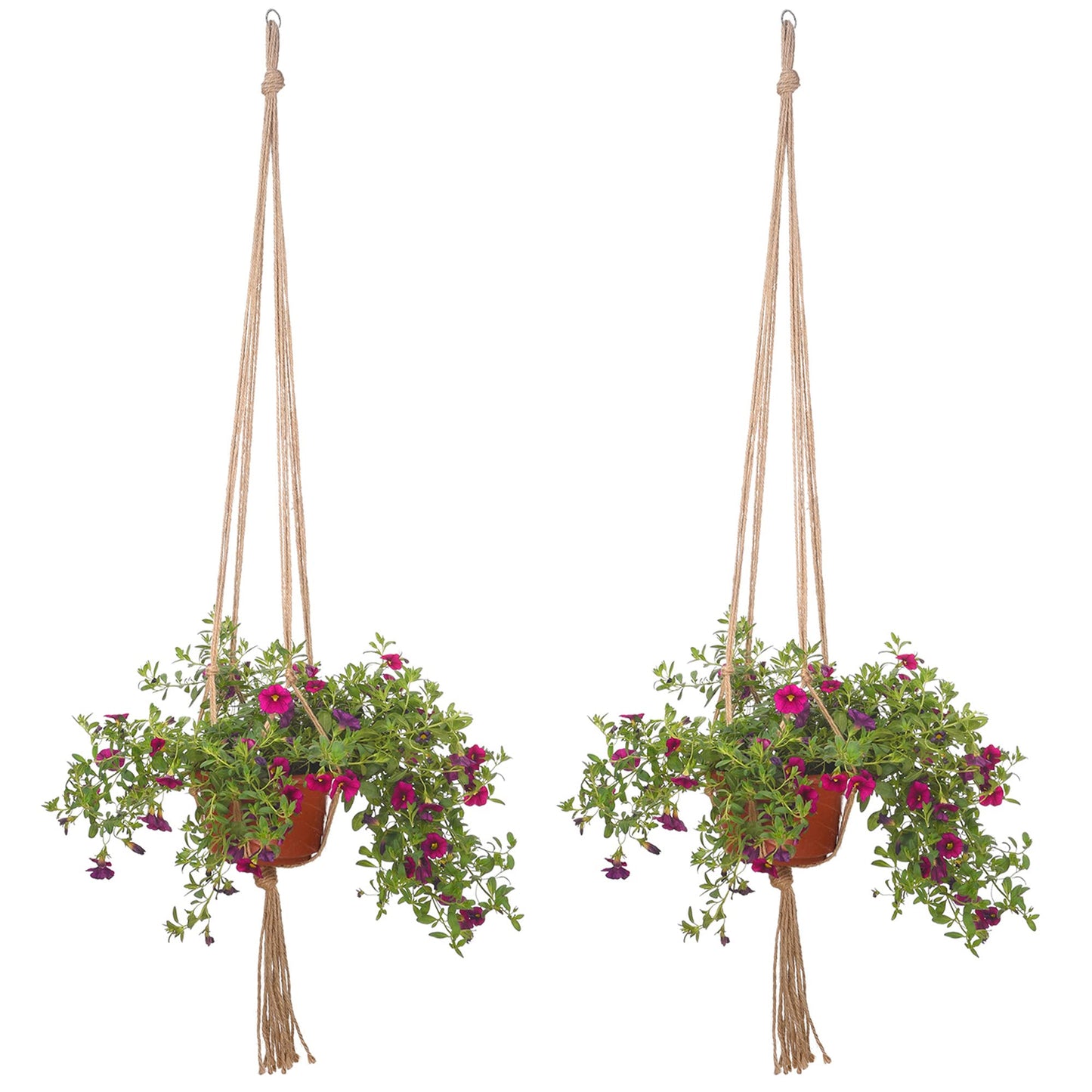 EBOOT 2 Pack 48 Inches Large Macrame Plant Hanger Rope to Hang Flower Pot Plant Holder for Indoor Outdoor Decorations, 4 Legs