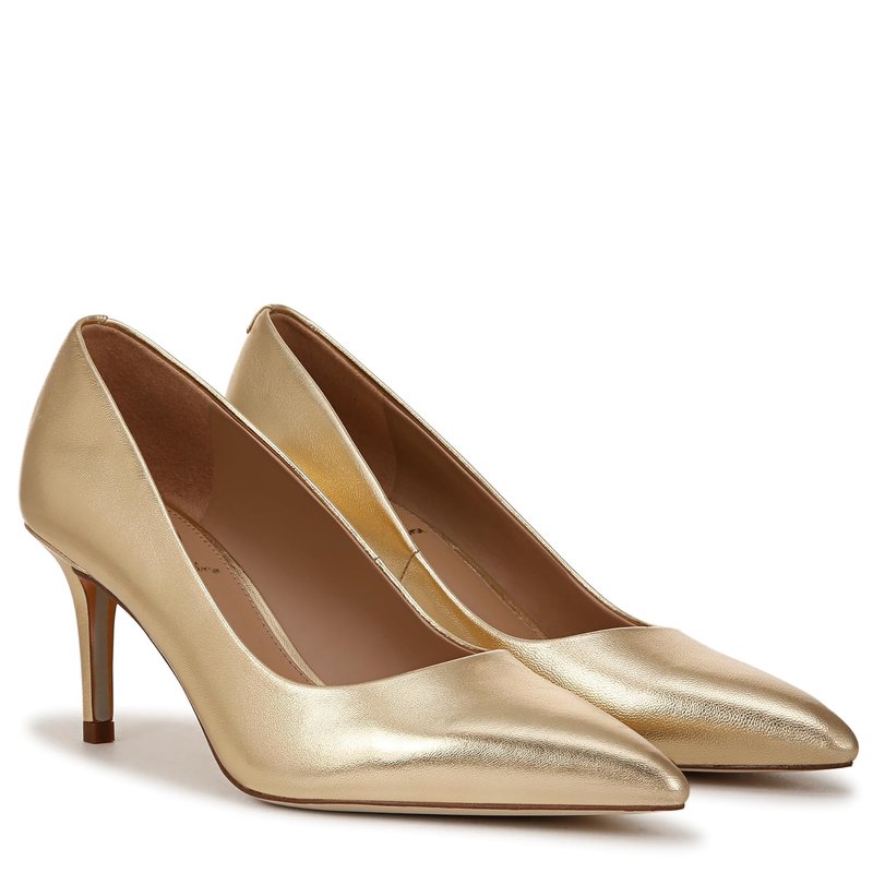 Sam Edelman Women's Vienna Pump Amber Gold Leather 13 Medium