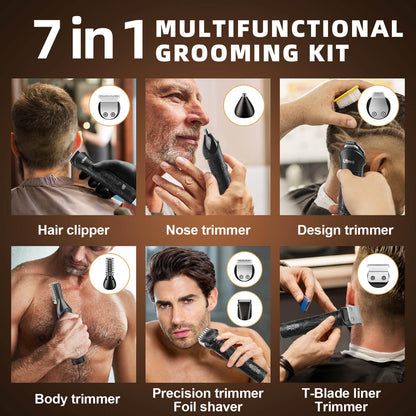 Ufree Beard Trimmer for Men, Electric Razor Shaver, Cordless Hair Clipper Shaving Kit for Mustache Body Nose Ear Hair Facial, Adjustable Beard Grooming Kit Birthday Gifts for Men